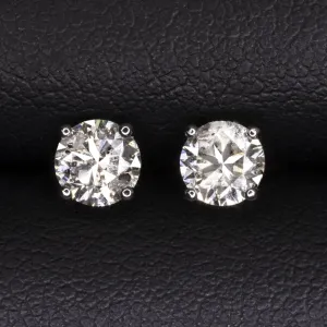 1.13c VERY GOOD CUT NATURAL DIAMOND STUD EARRINGS 14k WHITE GOLD ROUND BRILLIANT