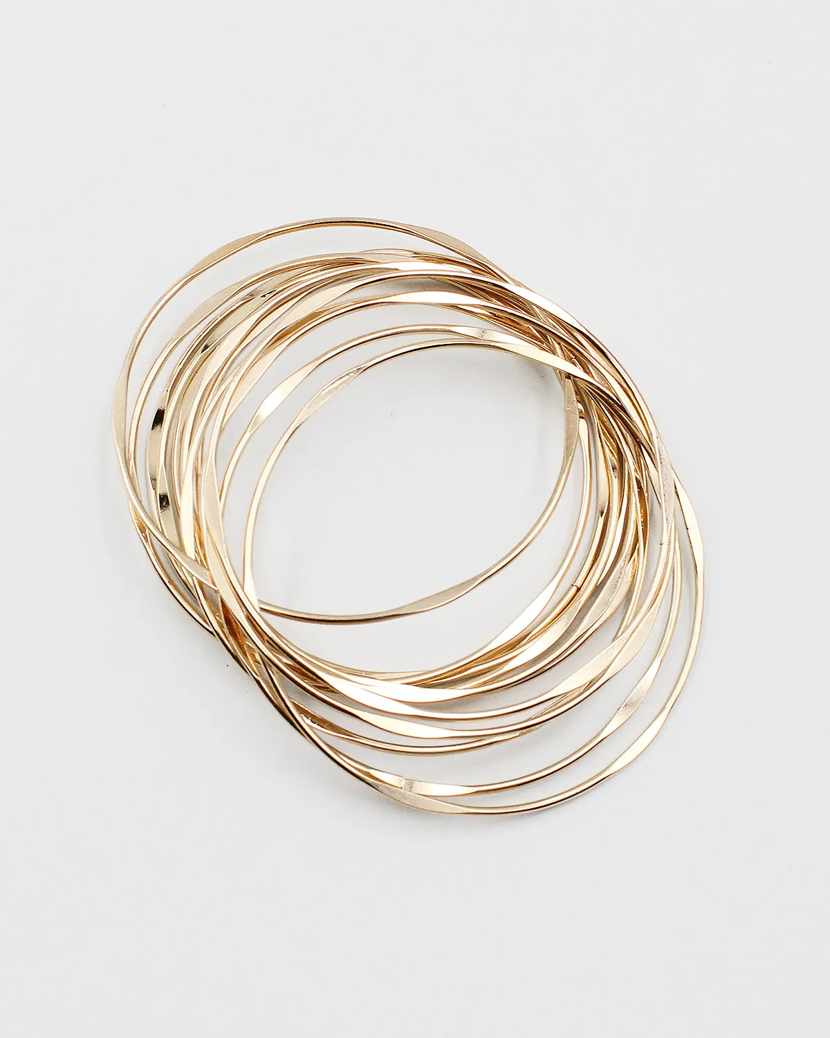 12 PC Stackable Shiny Metal Bracelet