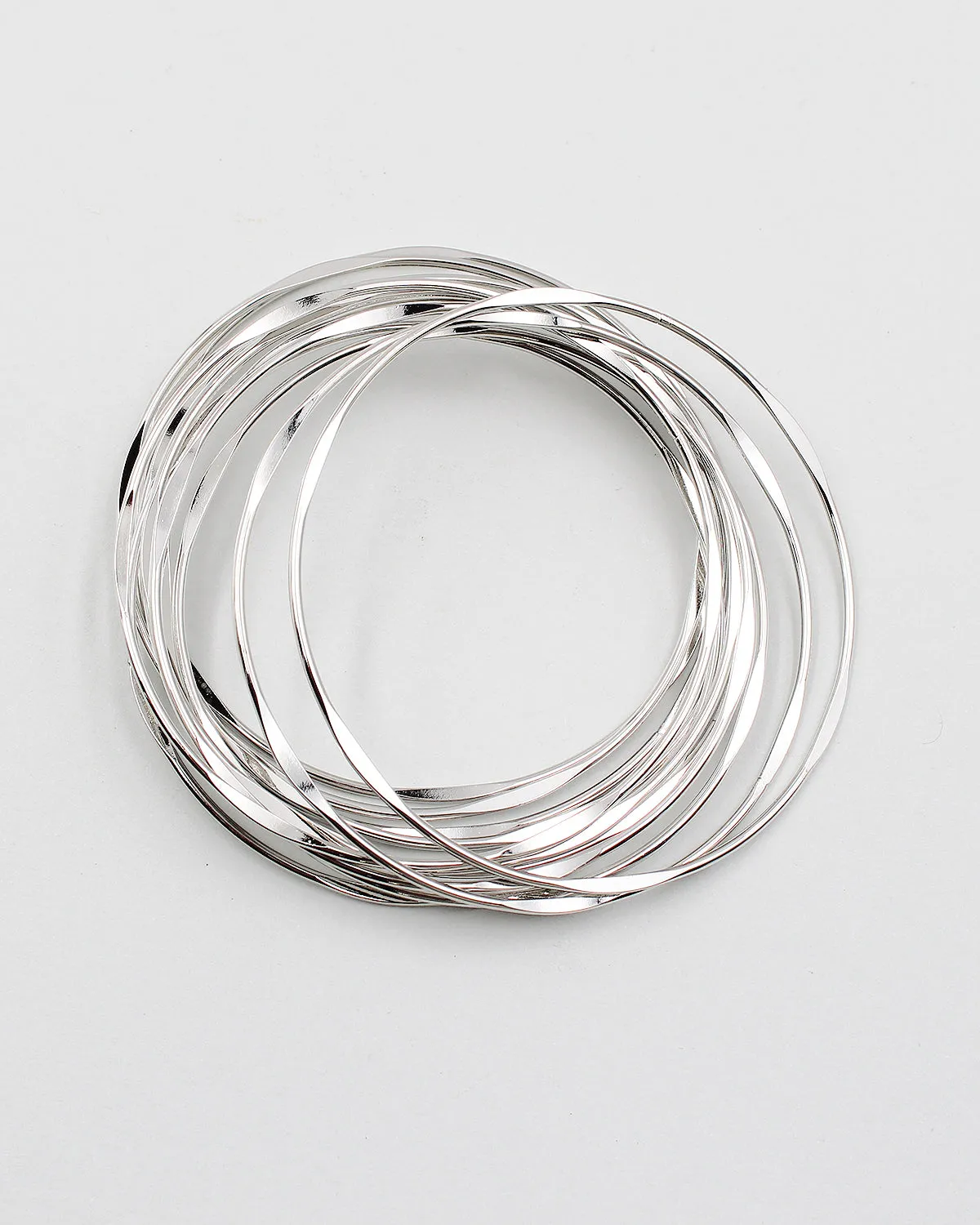 12 PC Stackable Shiny Metal Bracelet