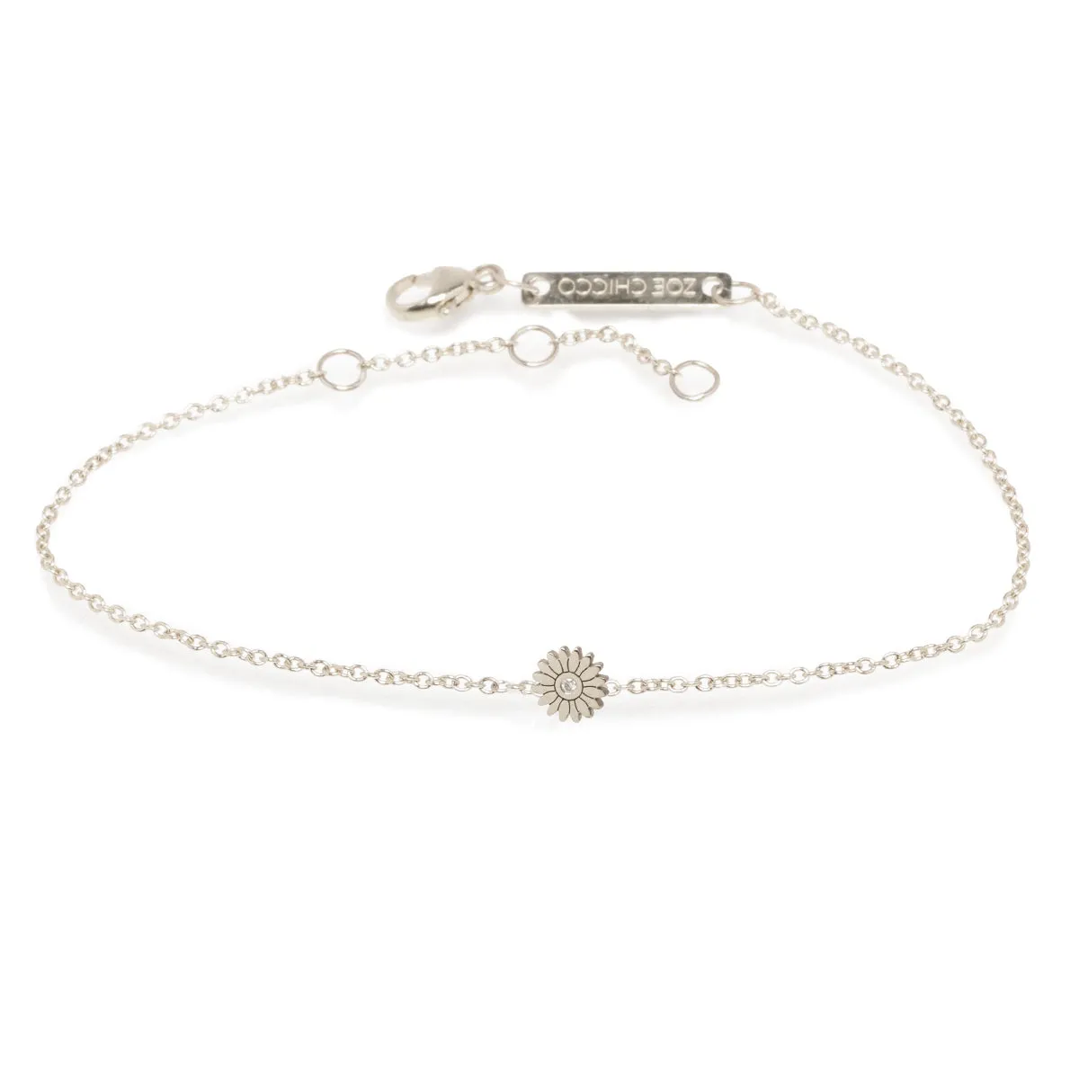 14k Itty Bitty Diamond Flower Bracelet