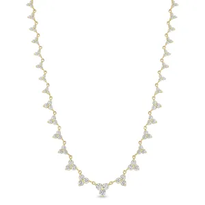 14k Linked Graduated Diamond Trio Necklace