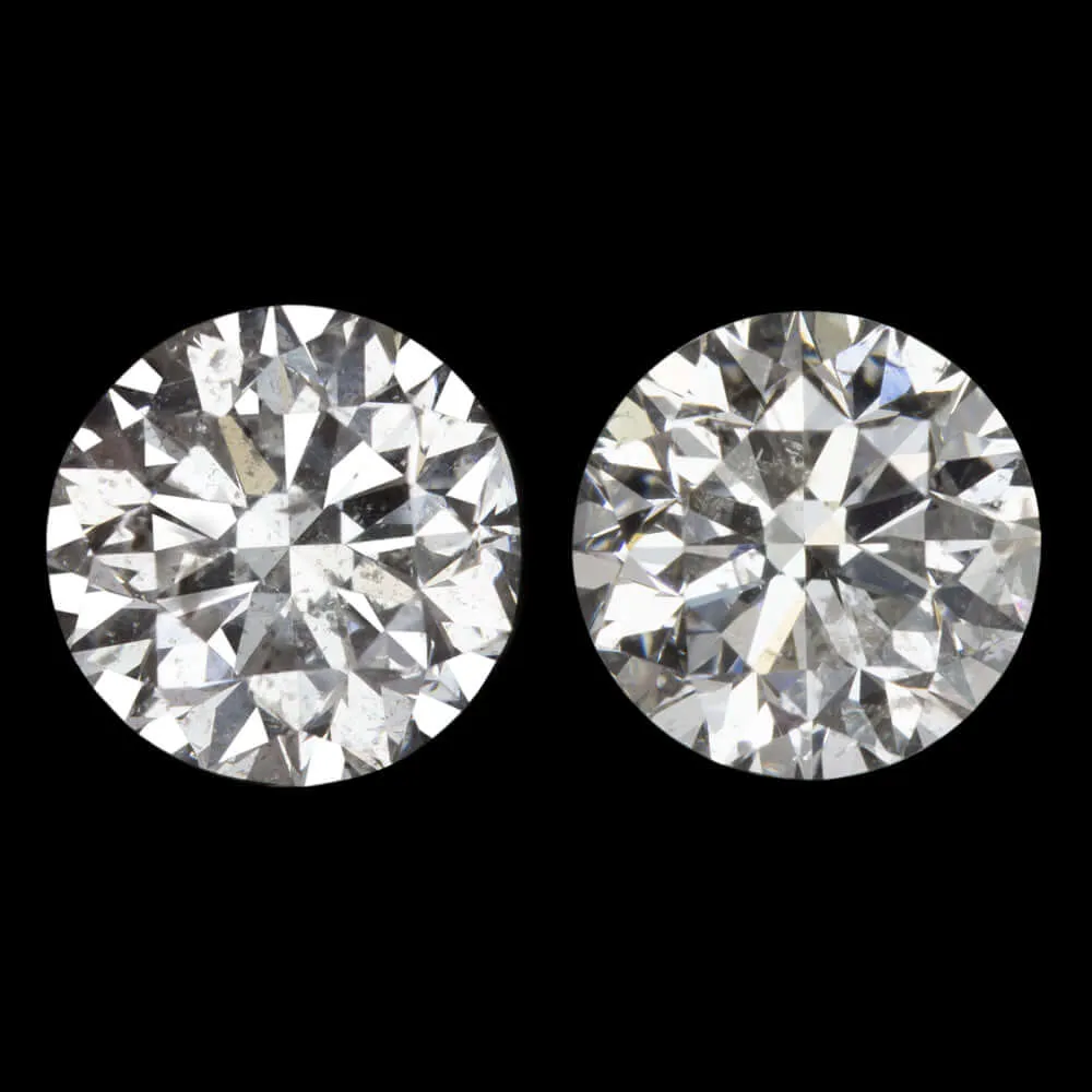 1.64ct VERY GOOD CUT DIAMOND STUD EARRINGS NATURAL ROUND BRILLIANT MATCHING PAIR