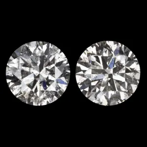 2 CARAT EXCELLENT CUT DIAMOND STUD EARRINGS PAIR ROUND BRILLIANT CUT NATURAL 2ct