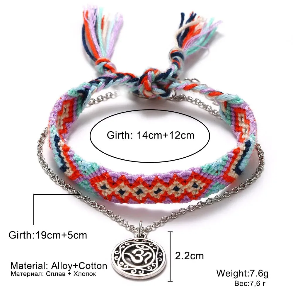 2020 New Bohemian Wave Anklets for Women - Handmade Cotton Foot Jewelry