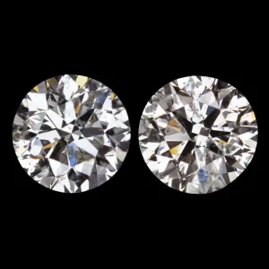 2.04ct VERY GOOD CUT DIAMOND STUD EARRINGS ROUND BRILLIANT MATCHING PAIR 2 CARAT