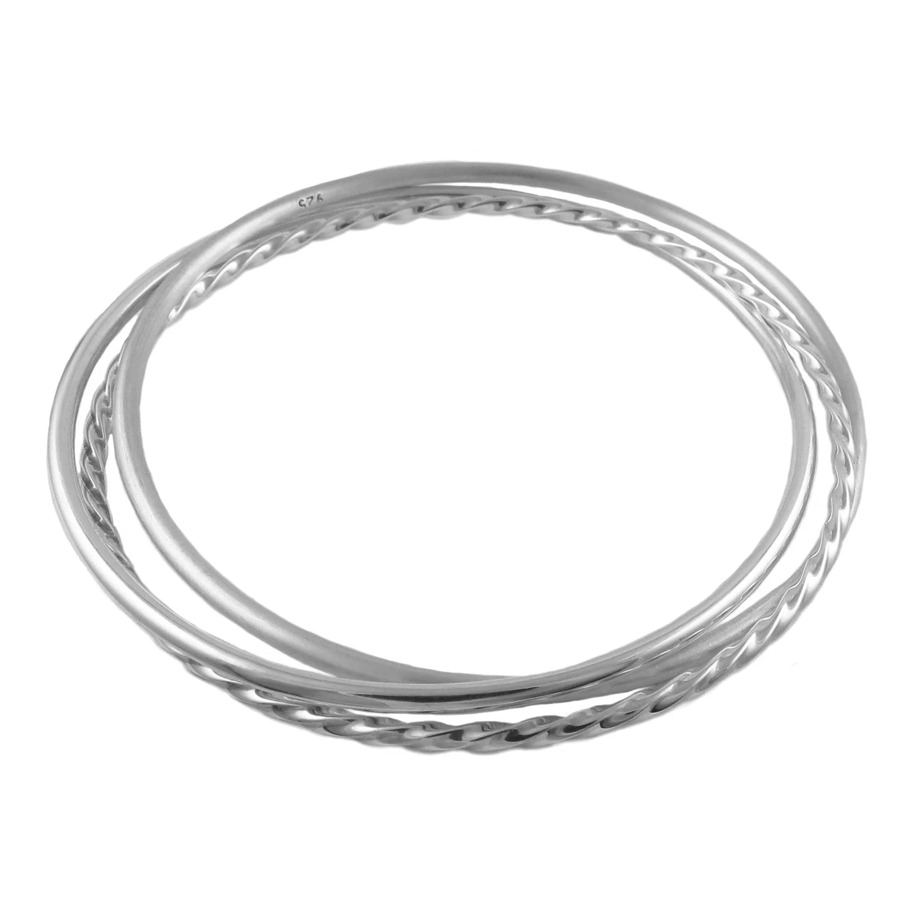 3 in 1 Sterling Silver Bangles for Women