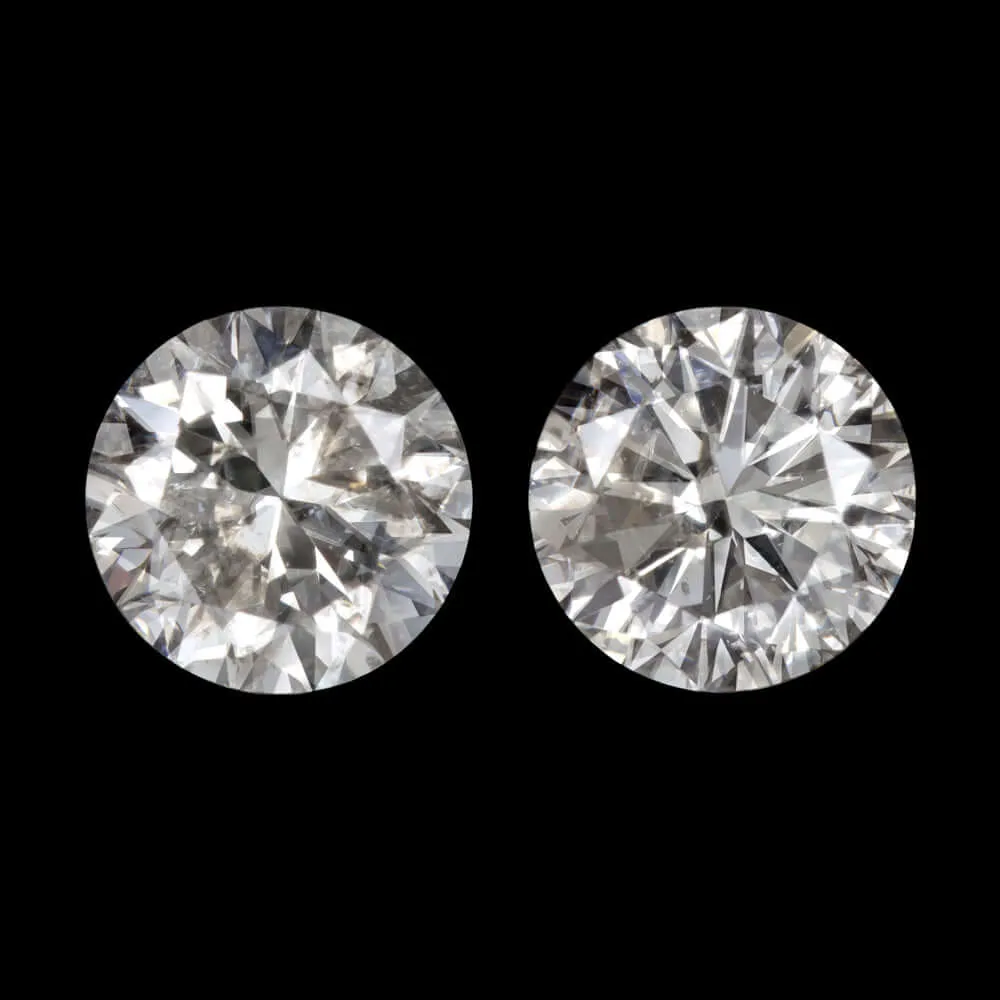 3/4 CARAT VERY GOOD CUT NATURAL DIAMOND STUD EARRINGS ROUND BRILLIANT PAIR RBC