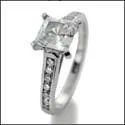 .75 Carat Princess Cut Cubic Zirconia Engagement Ring 14k White Gold