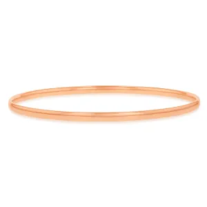 9ct Rose Gold Silverfilled Light Weight 3mm X 65mm Bangle