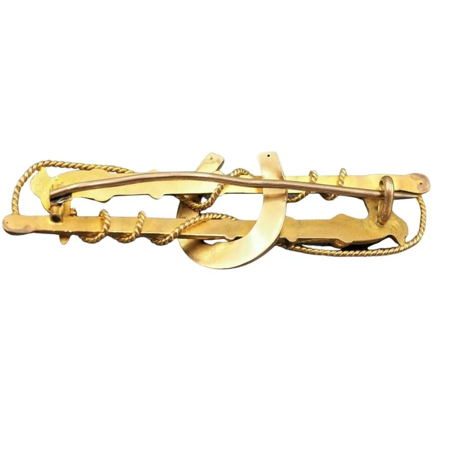 9ct Yellow Gold Equestrian Motif Brooch