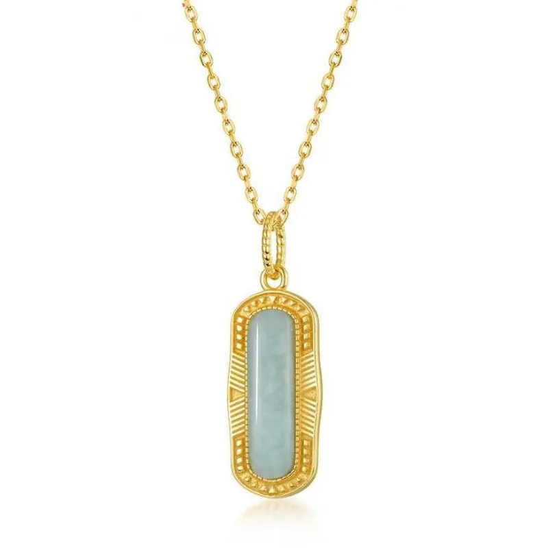 Amazonite Necklace in 10k Yellow Gold Vermeil