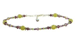 Amethyst Olive Jade Beaded Anklet