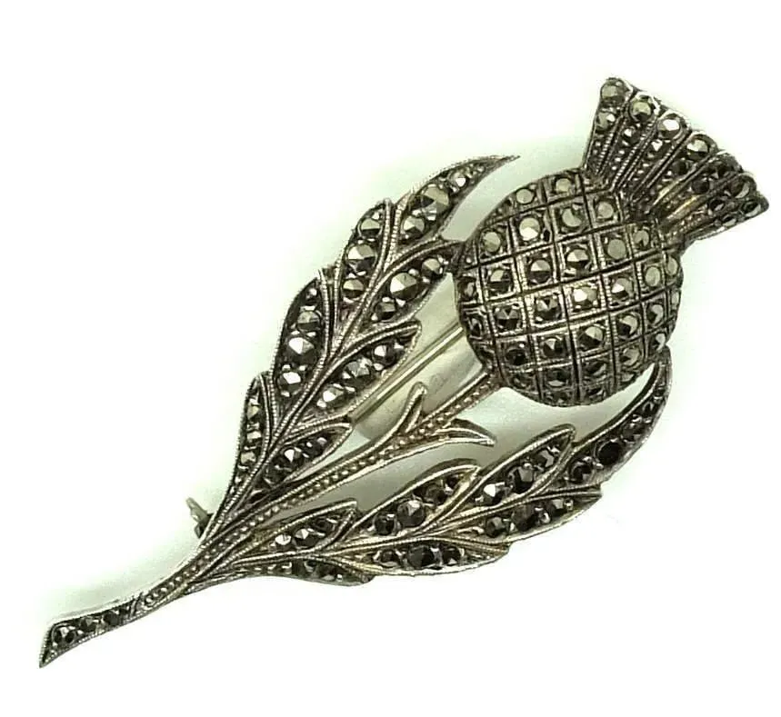 Art Deco Ciro Thistle Sterling Silver Brooch