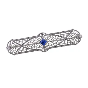 Art Deco Sapphire Pin