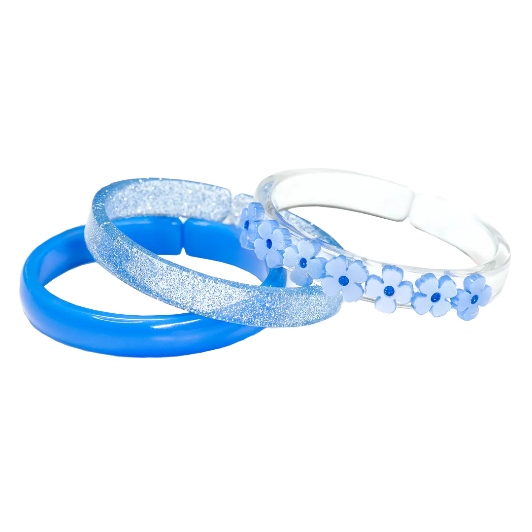 Bangle Set - Blue Peonies