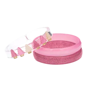 Bangle Set - Pink Glitter Trees