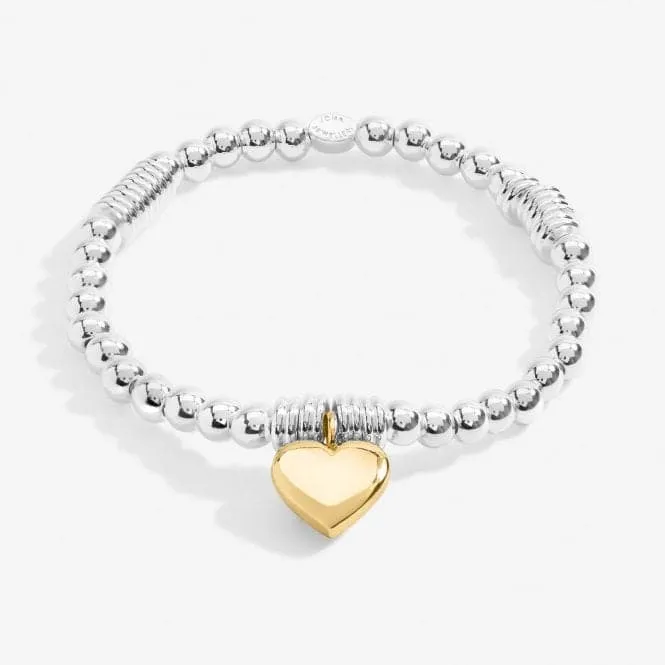 Bar Heart Silver & Gold Plated 17.5cm Bracelet 7211