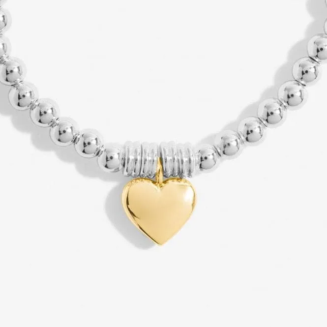 Bar Heart Silver & Gold Plated 17.5cm Bracelet 7211