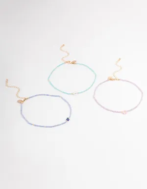 Beaded Evil Eye Choker Pack