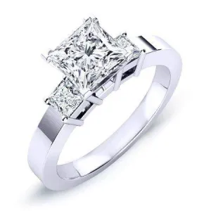 Bellflower - GIA Natural Princess Diamond Engagement Ring