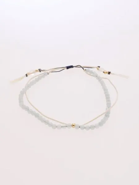 Birthstone Silk Braid Anklet- MAR