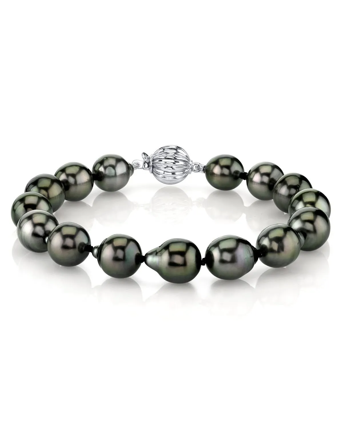 Black Tahitian Drop-Shape Pearl Bracelet - AAA Quality - Choose Size