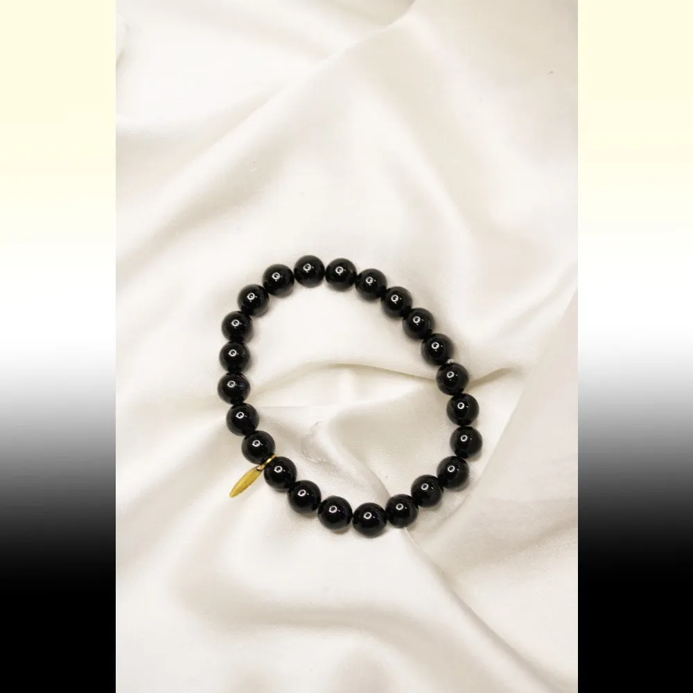 Black Tourmaline Beaded Bracelet