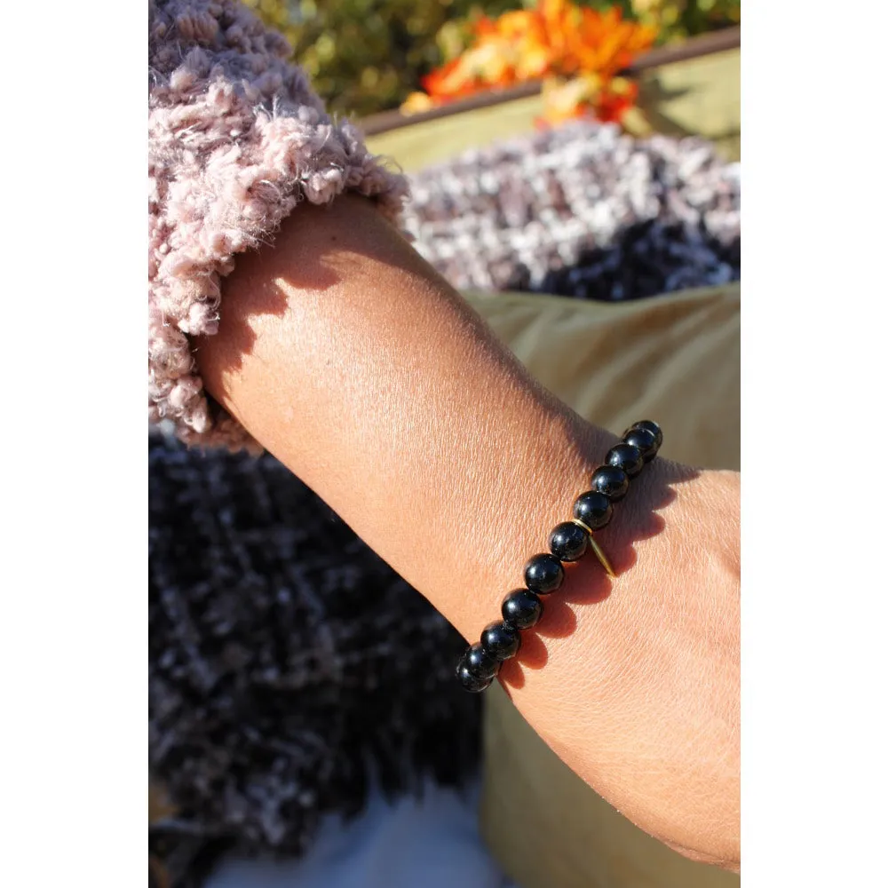 Black Tourmaline Beaded Bracelet