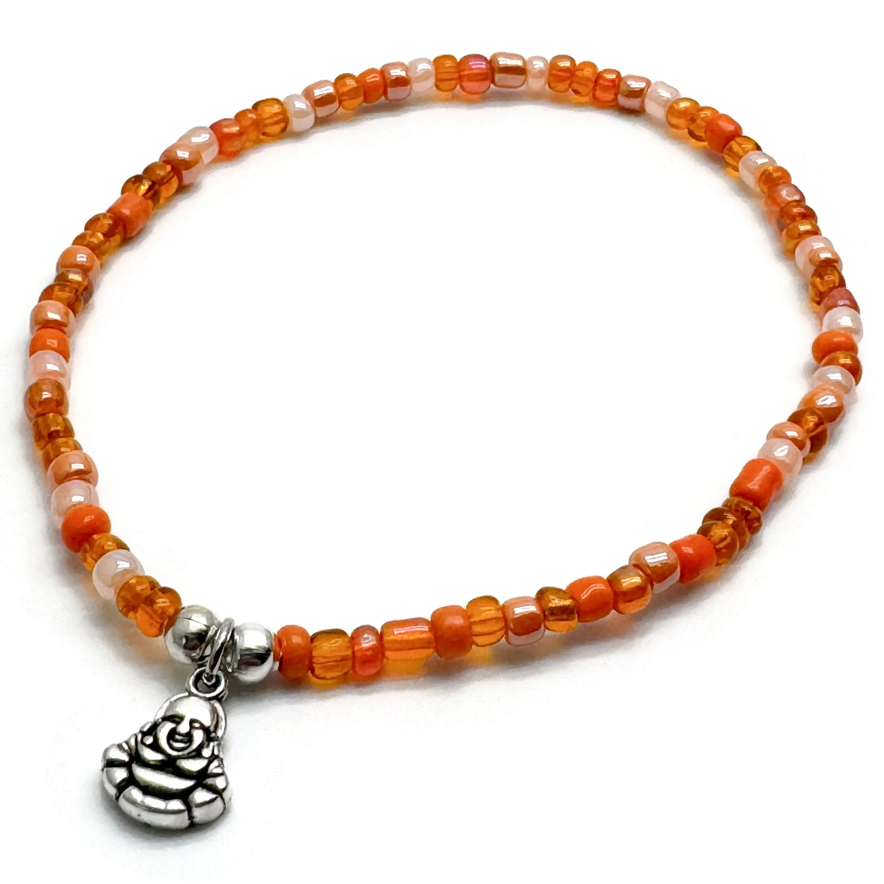 Buddha Charm Seed Bead Anklet - Colour Choice