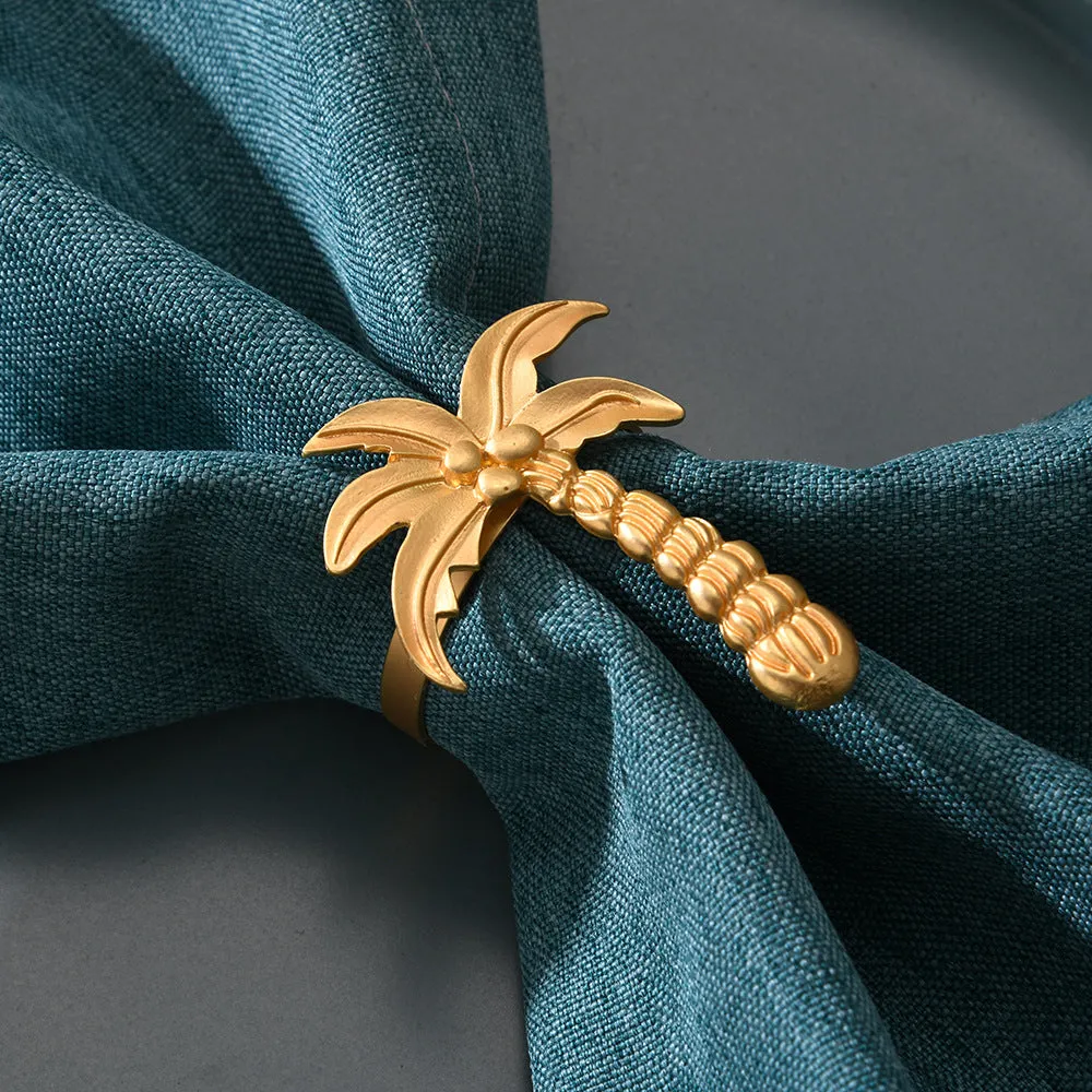 Bulk Set of 12pcs Coconut Tree Napkin Rings Hawaiian Luau Party Supplies Favors Wholesale