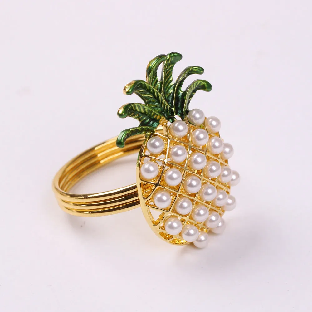 Bulk Set of 6pcs Pineapple Napkin Rings Hawaiian Luau Party Supplies Favors Wholesale