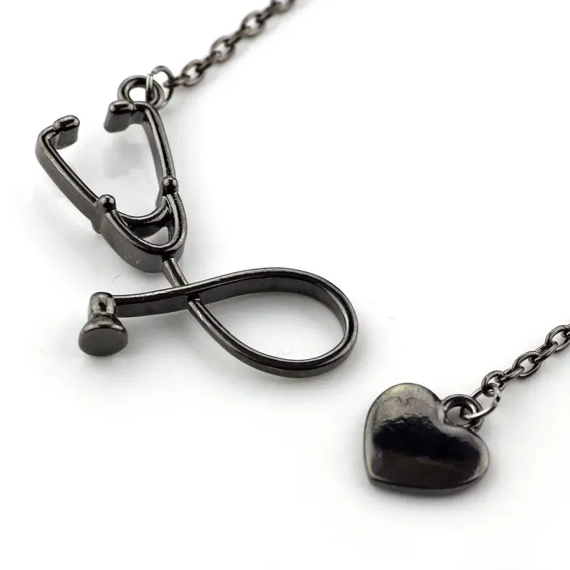 Chain Wholesale Creative Stethoscope Heart Exquisite Pendant Sweater Fashion Collares Dainty Necklace