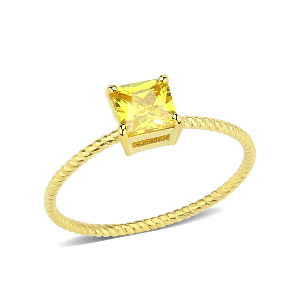 CJ3857 Wholesale Women's Stainless Steel Topaz Minimal Ring