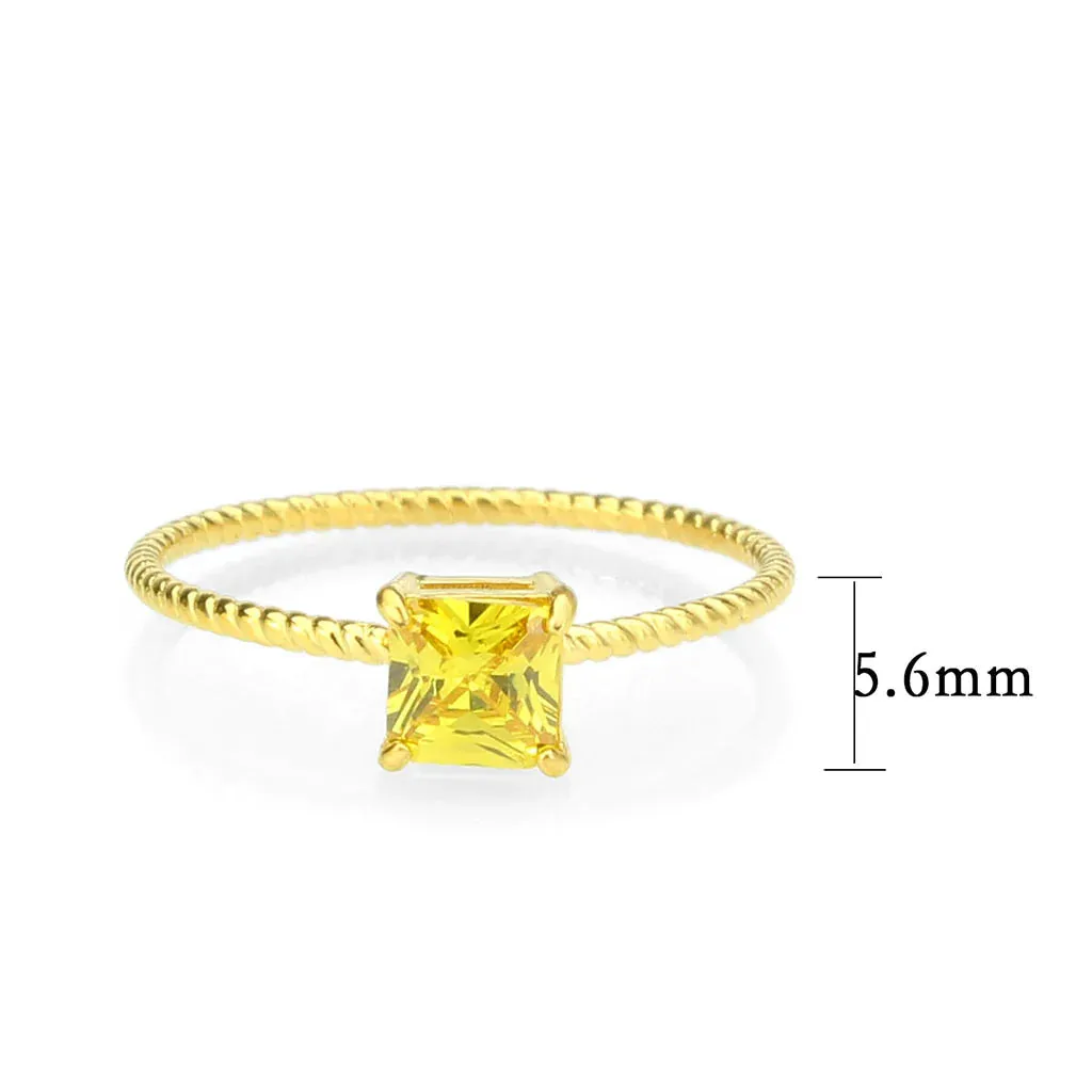 CJ3857 Wholesale Women's Stainless Steel Topaz Minimal Ring