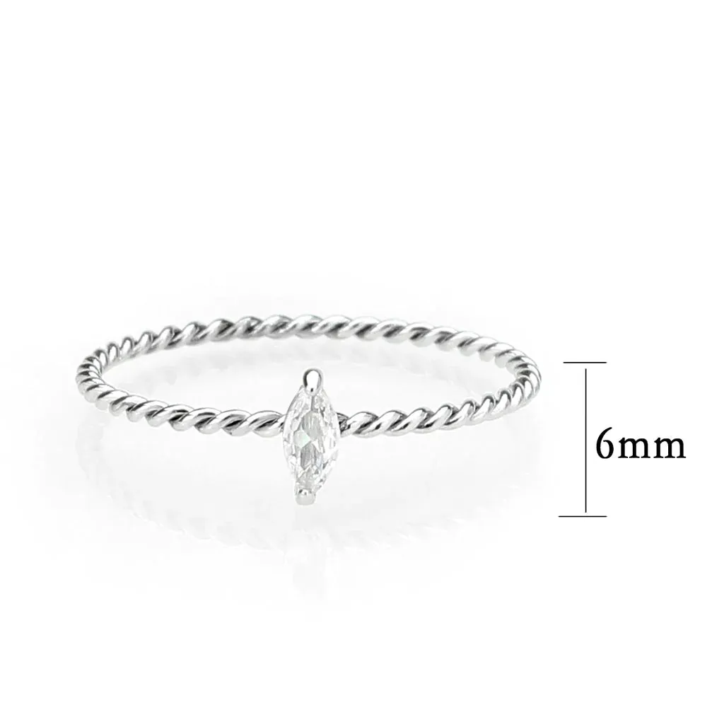 CJ3860 Wholesale Women's Stainless Steel AAA Grade CZ Clear Minimal Ring