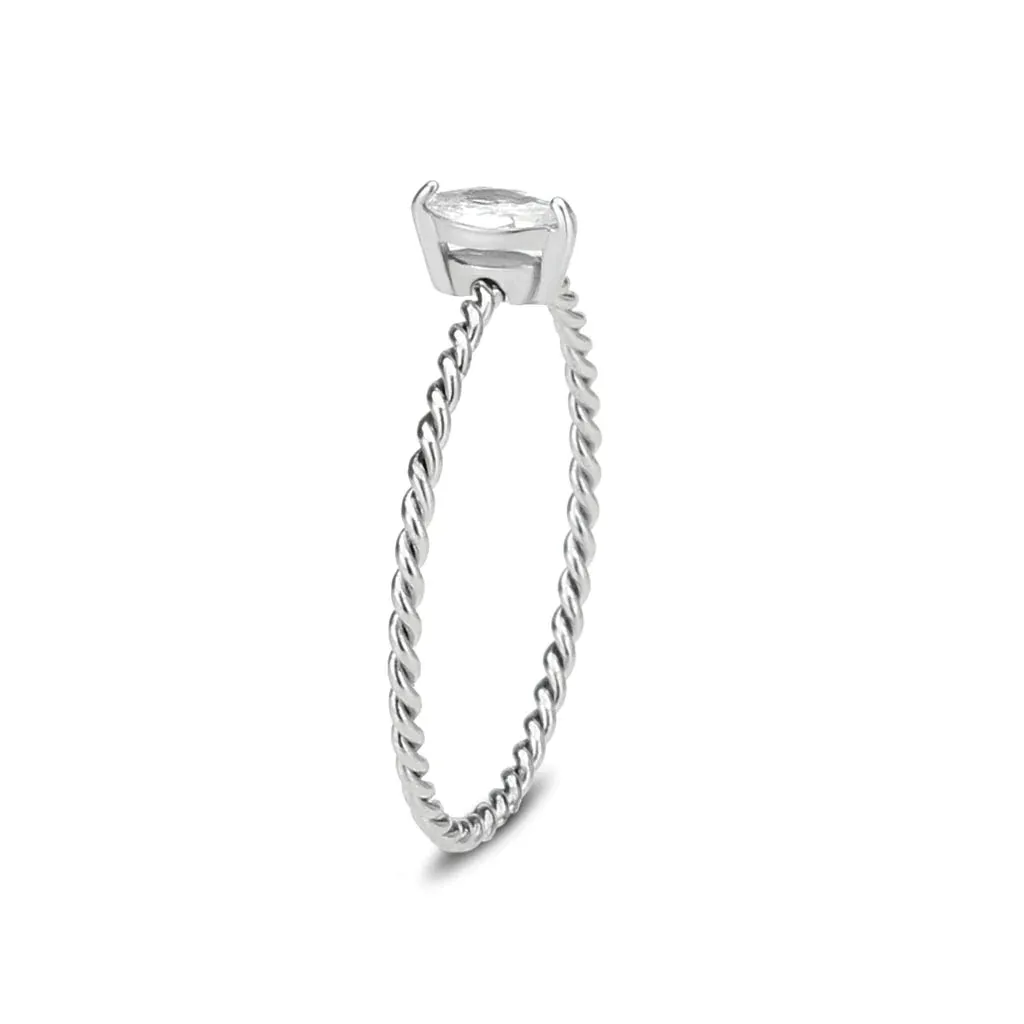 CJ3860 Wholesale Women's Stainless Steel AAA Grade CZ Clear Minimal Ring