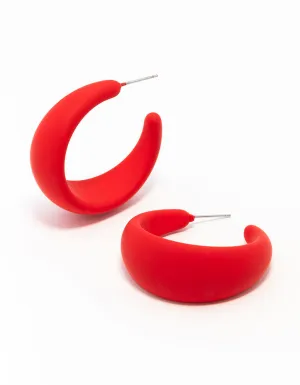 Coated Chubby Teardrop Hoop Earrings