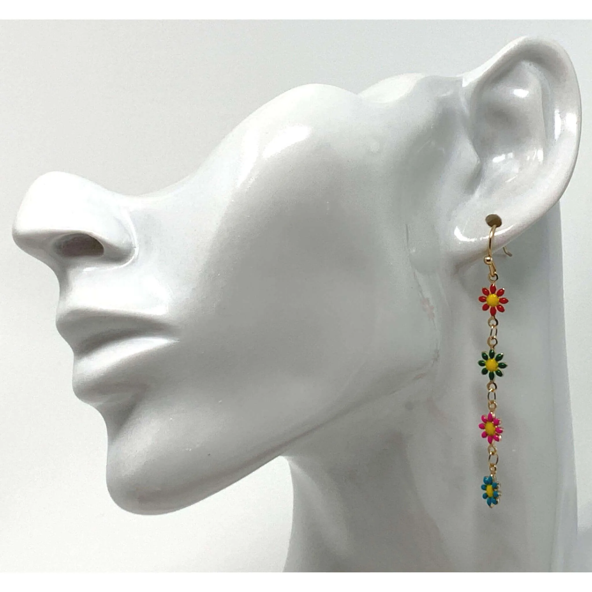 Colorful Daisy Flower Dangle Earrings