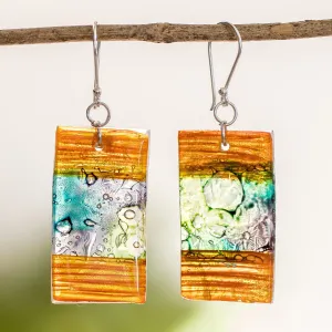 Colorful Recycled CD Dangle Earrings from Guatemala - Celebrate Creativity | NOVICA