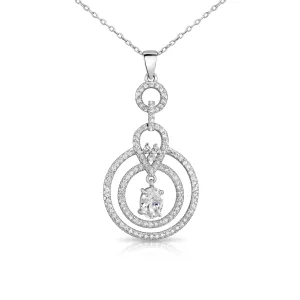 CZ Royal Teardrop Charm Necklace in