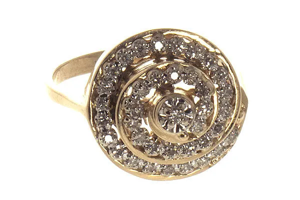 Diamond Swirl Cocktail Ring