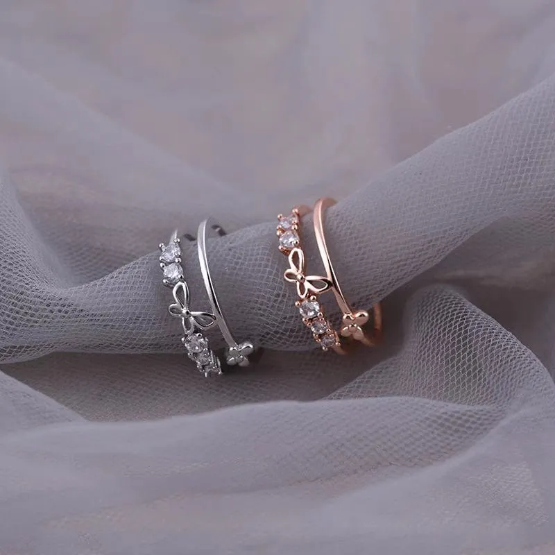 Elegant Duo Butterfly Ring