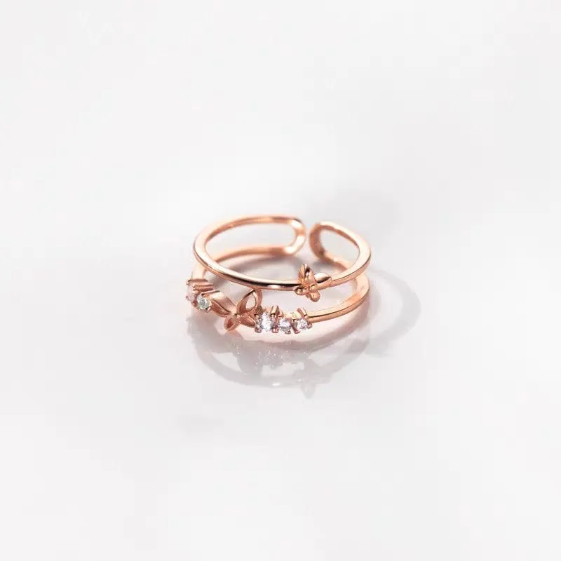 Elegant Duo Butterfly Ring