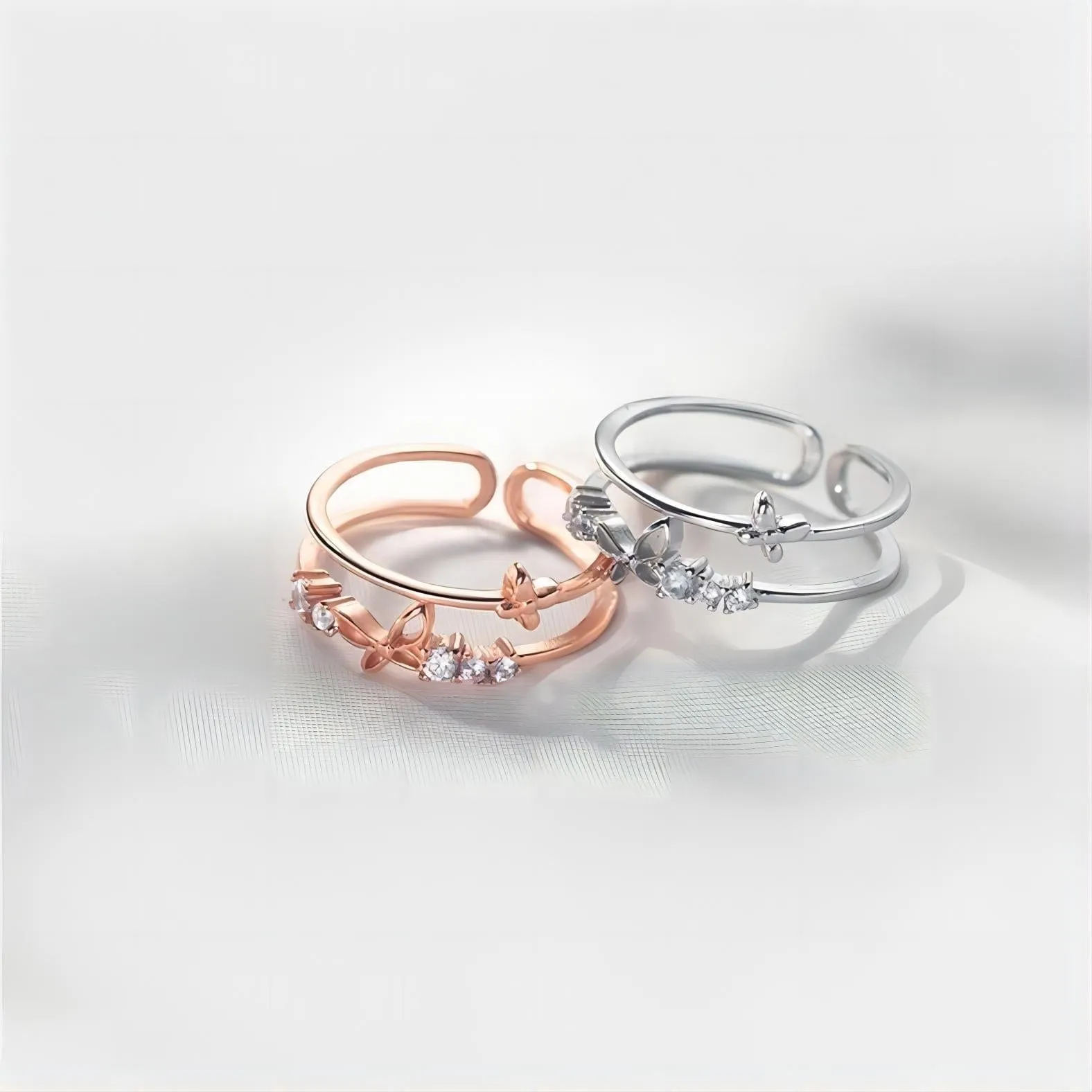 Elegant Duo Butterfly Ring