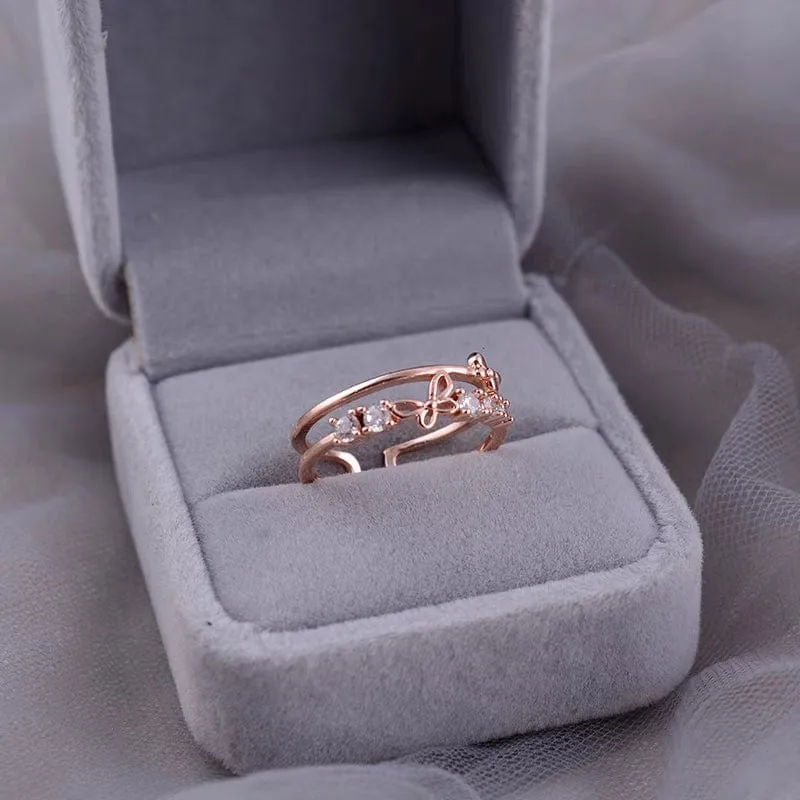 Elegant Duo Butterfly Ring