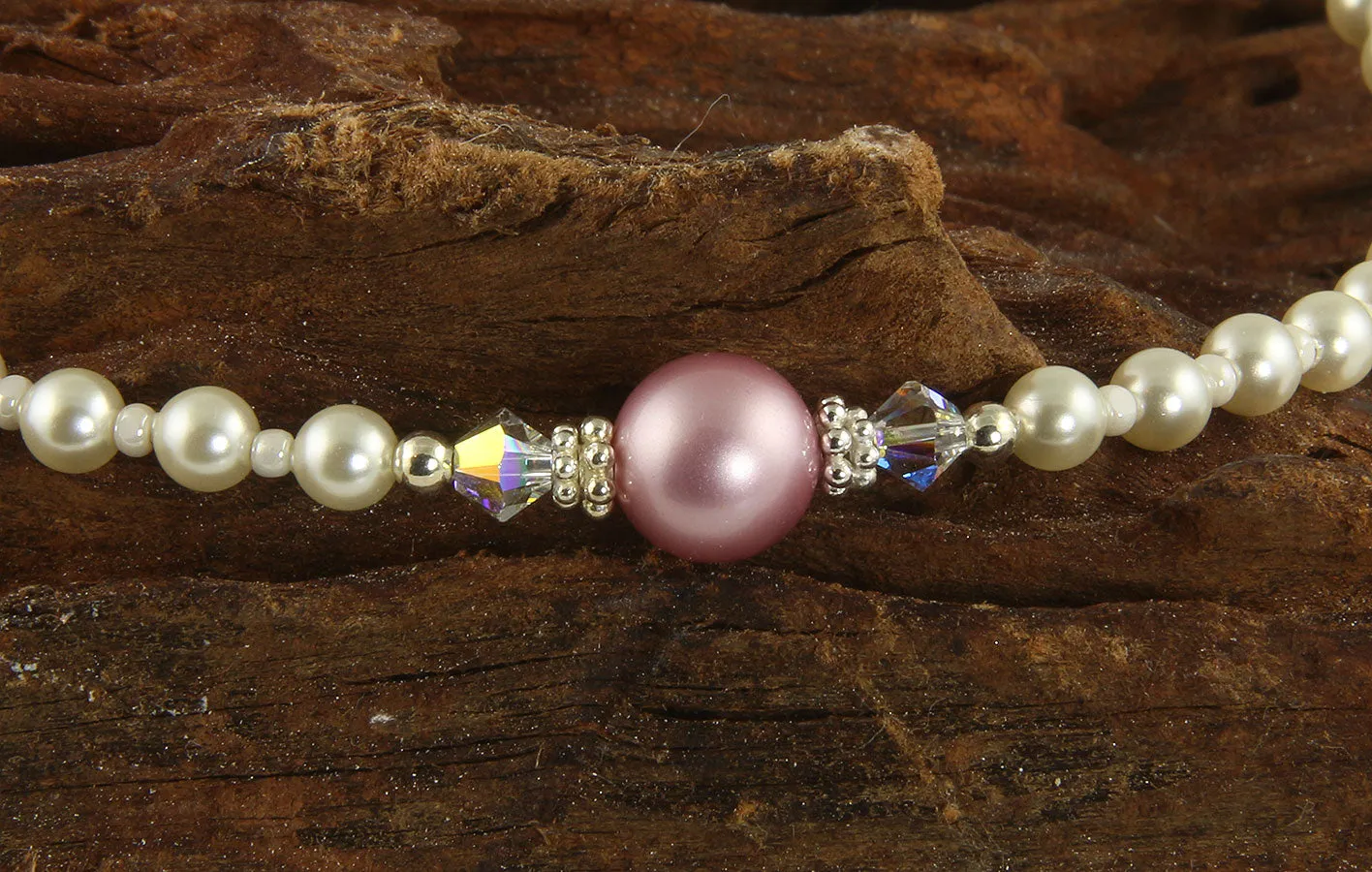 Elegant Pink Pearl Beaded Anklet