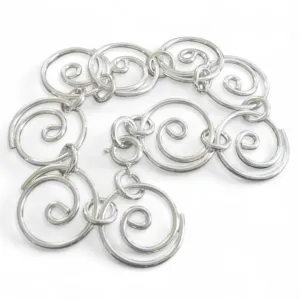 Elegant Sterling Silver Swirl Link Bracelet