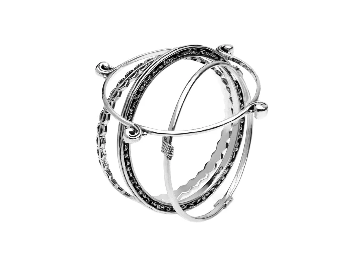 Elements Earth Sterling Silver Bangle