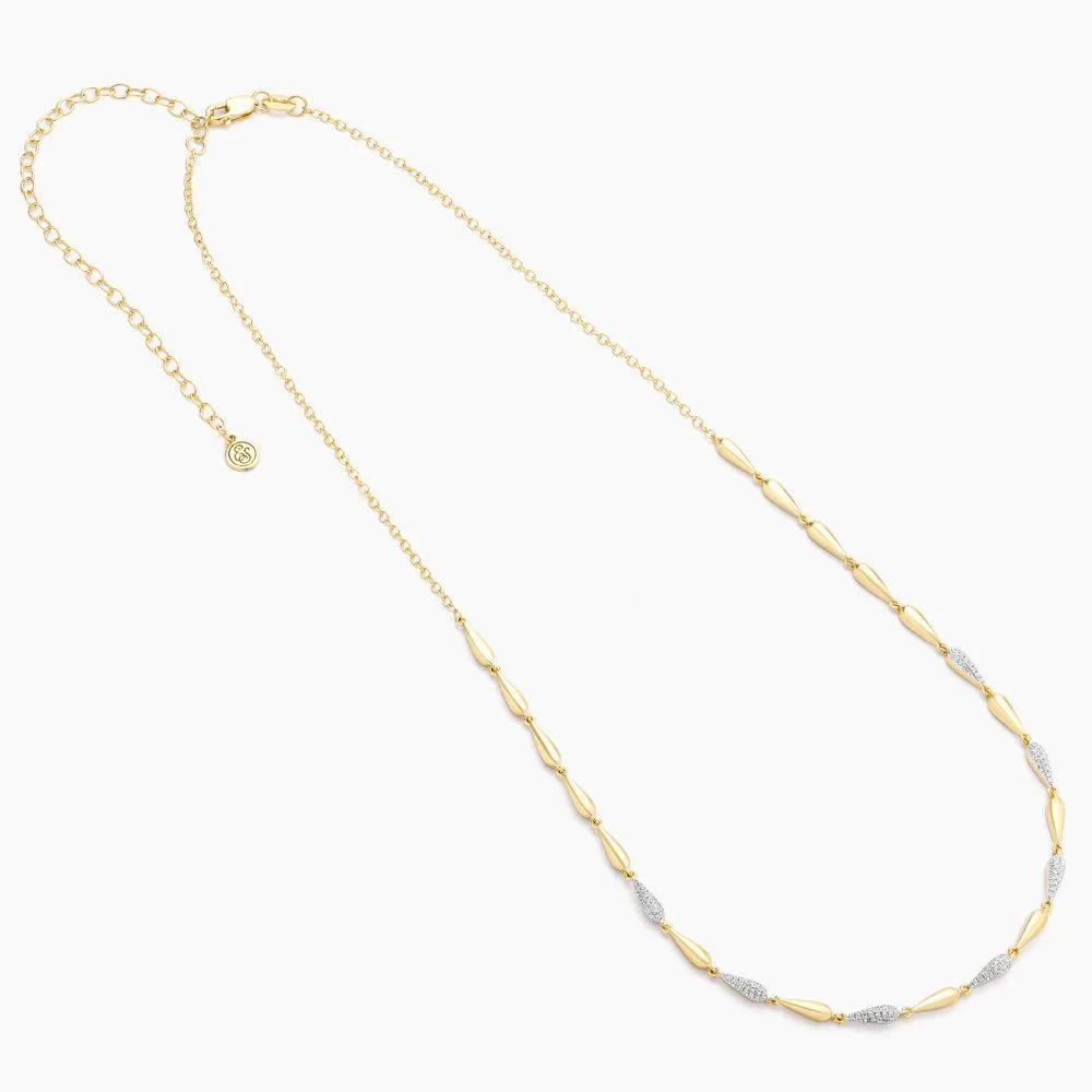 Ella Stein Raindrops Falling Chain Necklace in Yellow Gold