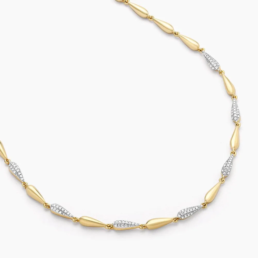 Ella Stein Raindrops Falling Chain Necklace in Yellow Gold